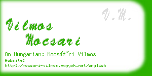 vilmos mocsari business card